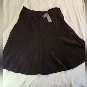 NWT Walnut 100% Cotton 18W Jones New York Signature Skirt Flared Midi A-line